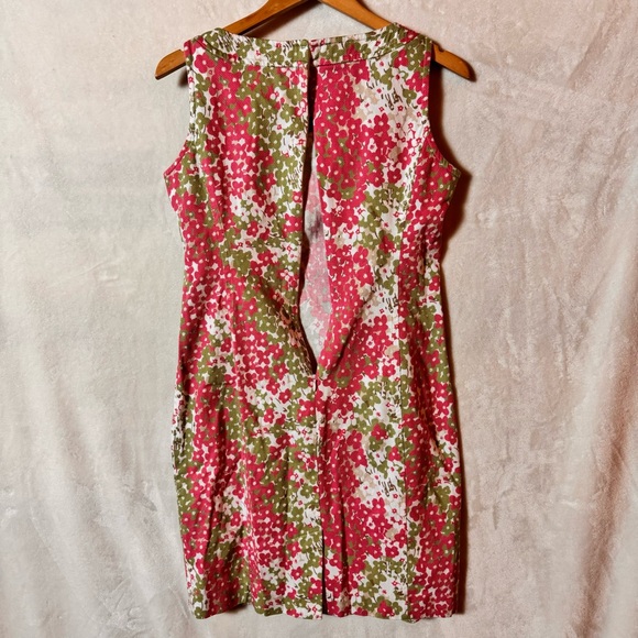 Talbots Petites Pink Green White Floral Dress Size 8P - Picture 2 of 10